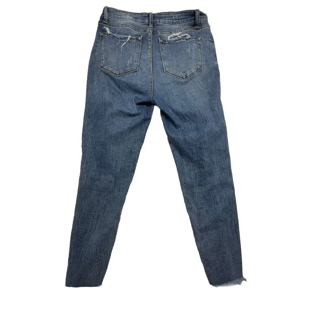 Kancan Womens Size 11 29 Estilo High Rise Distress Button Fly Jeans Medium Wash - Picture 7 of 9
